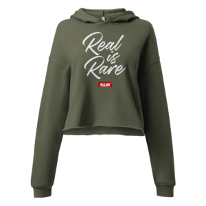 Real is Rare Crop Hoodie Military Green